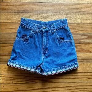 Basic Equipment Girls Shorts Patriotic Stars Trim Red White Blue Size 7